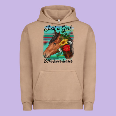 Just A Girl Who Loves Horseshoe Urban Hoodie Designed By Ranaportraitstore