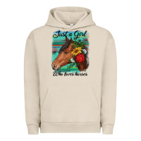 Pigment French Oak just a girl who loves horseshoe Urban Hoodie - RanaPortraitStore