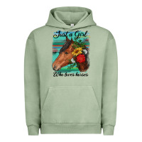 Pigment Oil Green just a girl who loves horseshoe Urban Hoodie - RanaPortraitStore