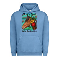 Pigment Pebble Blue just a girl who loves horseshoe Urban Hoodie - RanaPortraitStore