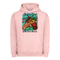 Pigment Salmon just a girl who loves horseshoe Urban Hoodie - RanaPortraitStore