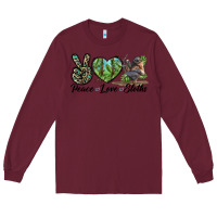 Burgundy Peace Love Sloths Long Sleeve Tee - LillyAllenDesigns