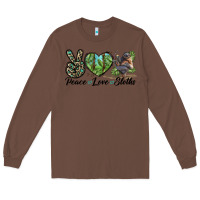 Chestnut Peace Love Sloths Long Sleeve Tee - LillyAllenDesigns