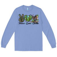 Colony Blue Peace Love Sloths Long Sleeve Tee - LillyAllenDesigns