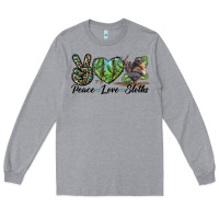 Heather Grey Peace Love Sloths Long Sleeve Tee - LillyAllenDesigns