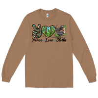 Toasted Coconut Peace Love Sloths Long Sleeve Tee - LillyAllenDesigns