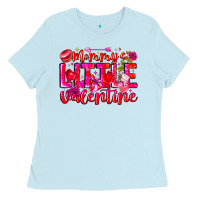 Baby Blue Mommy's Little Valentine Ladies Tee - CowhideDigitalArt
