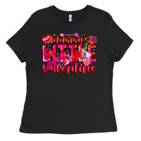 Black Mommy's Little Valentine Ladies Tee - CowhideDigitalArt