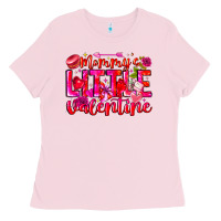 Bubblegum Pink Mommy's Little Valentine Ladies Tee - CowhideDigitalArt