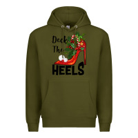 Army Green deck the heels Christmas Premium Hoodie - BarkalooDesign