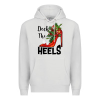 Dove Grey deck the heels Christmas Premium Hoodie - BarkalooDesign