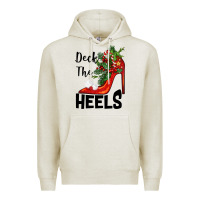 Oatmeal Heather deck the heels Christmas Premium Hoodie - BarkalooDesign