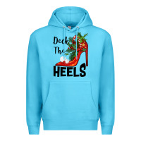 Ocean Blue deck the heels Christmas Premium Hoodie - BarkalooDesign