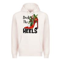 Pale Pink deck the heels Christmas Premium Hoodie - BarkalooDesign