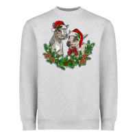 Heather Grey christmas baby goats Heavyweight Sweatshirt - RanaPortraitStore
