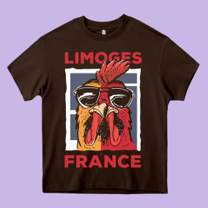 Limoges T  Shirt Limoges France Gallic Rooster T  Shirt Heavy Core Tee Designed By Linhvisuals
