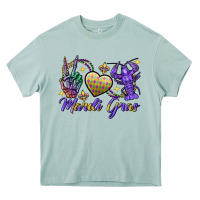 Peace Love Crawfish Mardi Gras Skeleton Hand Heavy Core Tee | Teevron