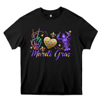 Black Peace love crawfish Mardi Gras skeleton hand Heavy Core Tee - FaDigitalArtStudio