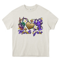 Cream Peace love crawfish Mardi Gras skeleton hand Heavy Core Tee - FaDigitalArtStudio