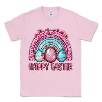 Bubblegum Pink Happy Easter eggs rainbow Classic Tee - OliviaCreatesArt