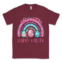 Burgundy Happy Easter eggs rainbow Classic Tee - OliviaCreatesArt