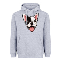 Heather Grey French Bulldog Heavyweight Hoodie - Jasminsmagicworld