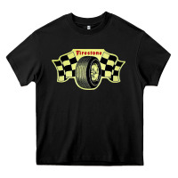 Black firestone one racing Heavy Core Tee - linhVisuals