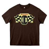 Chocolate Brown firestone one racing Heavy Core Tee - linhVisuals