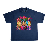 Navy Hello summer Gnome Urban Heavy Tee - CowhideDigitalArt