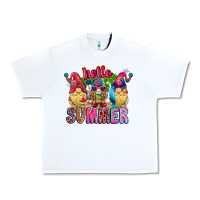 White Hello summer Gnome Urban Heavy Tee - CowhideDigitalArt
