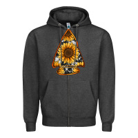 Charcoal Heather sunflower arrowhead Zipper Hoodie - Jasminsmagicworld