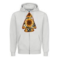 Dove Grey sunflower arrowhead Zipper Hoodie - Jasminsmagicworld