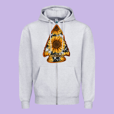 Sunflower Arrowhead Zipper Hoodie Designed By Jasminsmagicworld