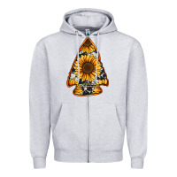 Heather Grey sunflower arrowhead Zipper Hoodie - Jasminsmagicworld