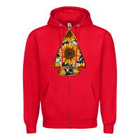 Red sunflower arrowhead Zipper Hoodie - Jasminsmagicworld