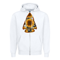 White sunflower arrowhead Zipper Hoodie - Jasminsmagicworld