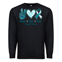 Black Peace Love Cure Cervical Cancer Premium Sweatshirt - Jasminsmagicworld