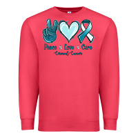 Cardinal Peace Love Cure Cervical Cancer Premium Sweatshirt - Jasminsmagicworld