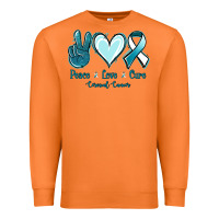 Carrot Peace Love Cure Cervical Cancer Premium Sweatshirt - Jasminsmagicworld