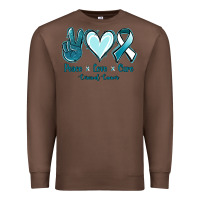 Chestnut Peace Love Cure Cervical Cancer Premium Sweatshirt - Jasminsmagicworld