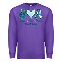 Purple Peace Love Cure Cervical Cancer Premium Sweatshirt - Jasminsmagicworld