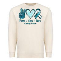 Sandshell Peace Love Cure Cervical Cancer Premium Sweatshirt - Jasminsmagicworld