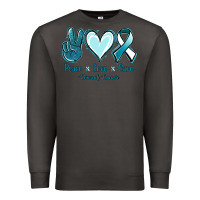 Smoke Peace Love Cure Cervical Cancer Premium Sweatshirt - Jasminsmagicworld