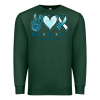 Sports Green Peace Love Cure Cervical Cancer Premium Sweatshirt - Jasminsmagicworld