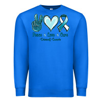 True Royal Peace Love Cure Cervical Cancer Premium Sweatshirt - Jasminsmagicworld
