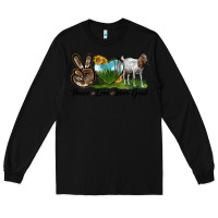 Black peace love boer goat Long Sleeve Tee - LillyAllenDesigns