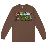 Chestnut peace love boer goat Long Sleeve Tee - LillyAllenDesigns