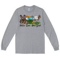 Heather Grey peace love boer goat Long Sleeve Tee - LillyAllenDesigns