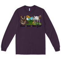 Plum peace love boer goat Long Sleeve Tee - LillyAllenDesigns