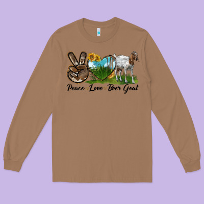 Peace Love Boer Goat Long Sleeve Tee Designed By Lillyallendesigns